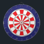 Amerikansk klassisk vit, Silver, röd och marin blå Piltavla<br><div class="desc">Amerikansk Färgad,  vit,  Silver,  röd och marinblå kamera,  inklusive 6 brasmörter</div>