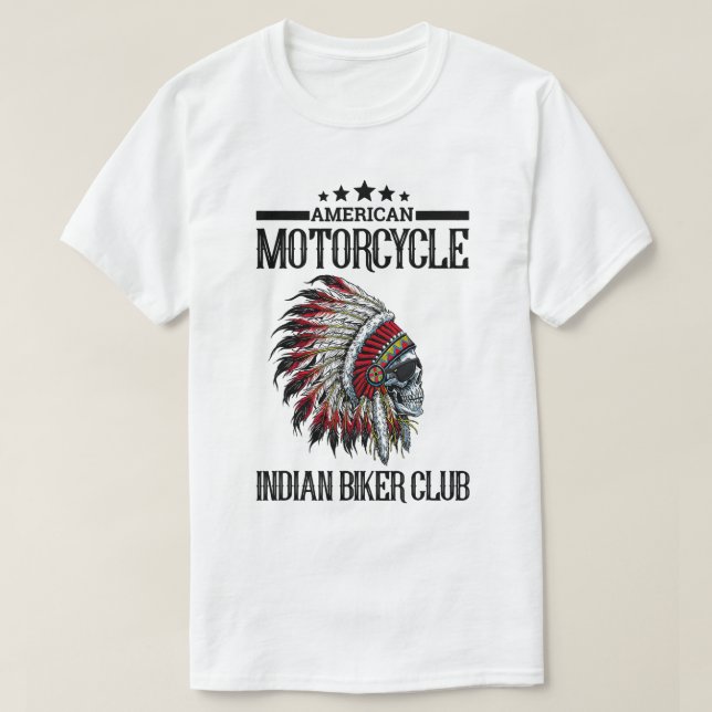 Amerikansk Klubb för motorcykel i indisk Biker  Sh T Shirt (Design framsida)