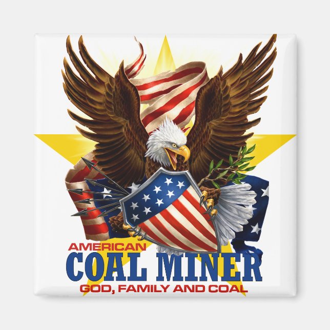 AMERIKANSK KOLGRUVARBETARE MAGNET (Framsidan)