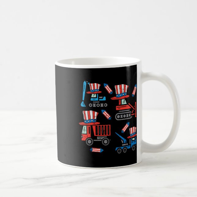 Amerikansk konstruktion 4:e juli fjärde Småbarn B Kaffemugg (Höger)
