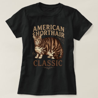 Amerikansk Korthår Klassisk Katt Brun Konst T Shirt