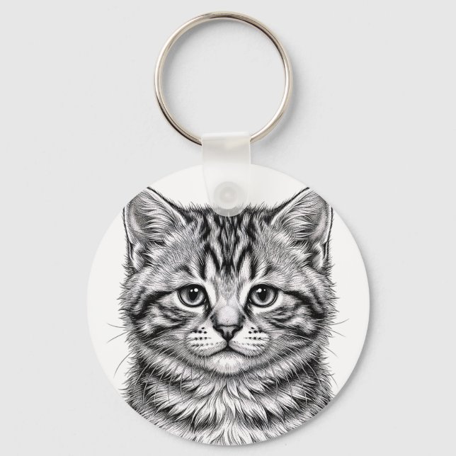 Amerikansk Korthårig Kittens Nyckelring (Framsida)
