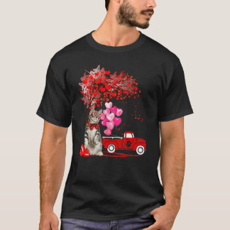 Amerikansk Korthårskatt Älskare Roligt Hjärta Träd T Shirt