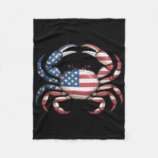Amerikansk krabba oss flagga skaldjur fleecefilt