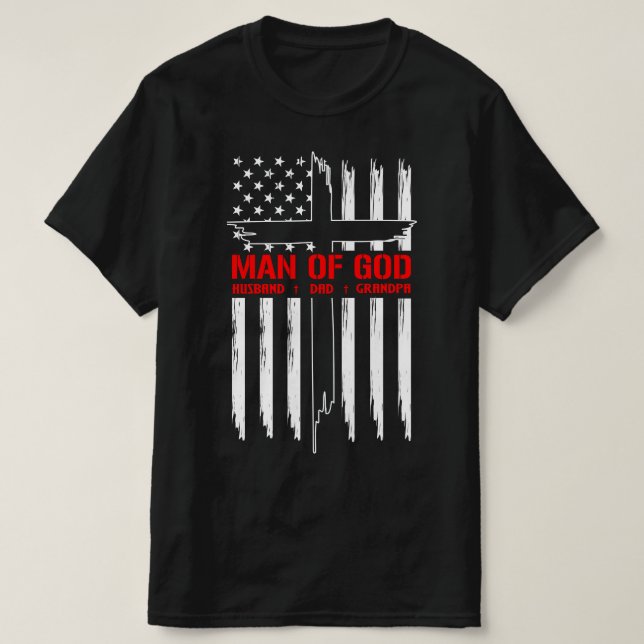 Amerikansk kristen man av Gud Grandpa T Shirt (Design framsida)