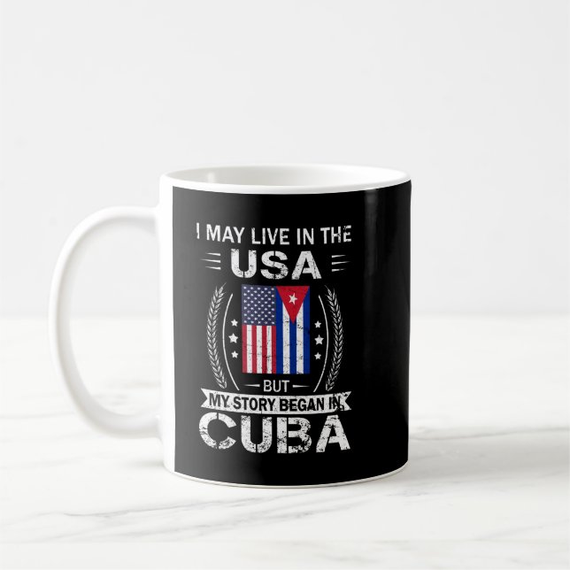 Amerikansk kubansk Flagga Shirt Min berättelse bör Kaffemugg (Vänster)