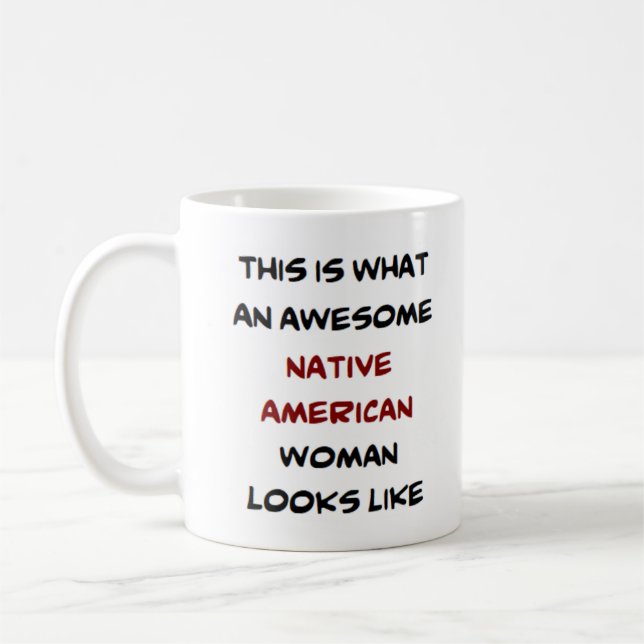 Amerikansk kvinna, fantastisk kaffemugg (Vänster)