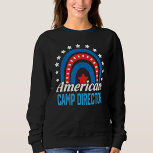 Amerikansk lägerledare regnbåge Usa-flagga 4 juli T Shirt