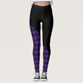 Amerikansk lila flätmönster med svart leggings