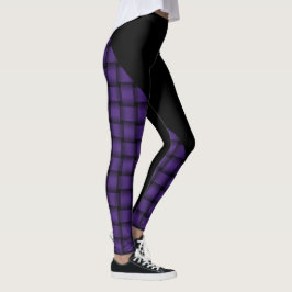 Amerikansk lila flätmönster med svart leggings