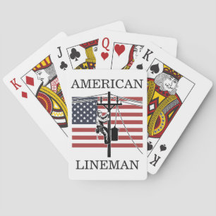 Amerikansk Lineman Flag Verktygsarbetare Gåvaidé Casinokort