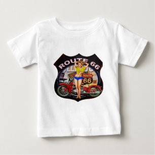 Amerikansk linje 66 med motorcykel tee