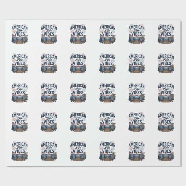 Amerikansk Liv Vibe Patriotisk Sjös Vector Tröja_1 Presentpapper (Platt)