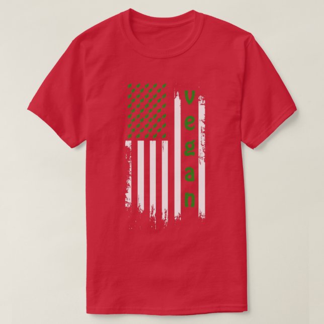 Amerikansk livsstil Veganism Flagga Vegan T Shirt (Design framsida)