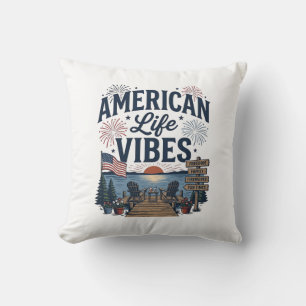 Amerikansk Livsstil Vibes Patriotisk Sjø Vector Tr Kudde