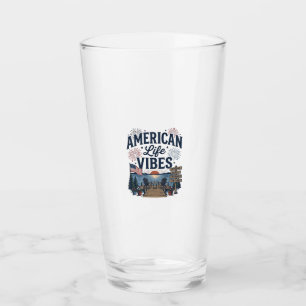 Amerikansk Livsstil Vibes Patriotisk Sjös Vector T Glaskopp
