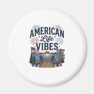 Amerikansk Livsstil Vibes Patriotisk Sjös Vector T Magnet