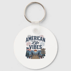 Amerikansk Livsstil Vibes Patriotisk Sjös Vector T Nyckelring