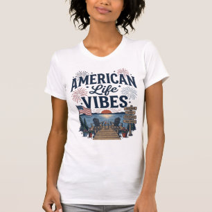 Amerikansk Livsstil Vibes Patriotisk Sjös Vector T Shirt