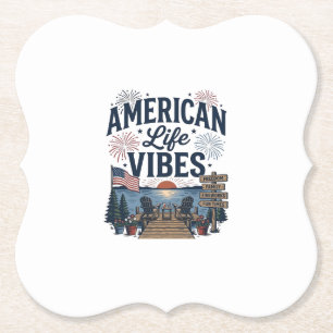 Amerikansk Livsstil Vibes Patriotisk Sjös Vector T Underlägg Papper