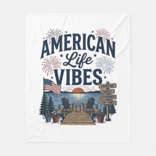 Amerikansk Livsstil Vibes Patriotisk Sjösjorta Vek Fleecefilt