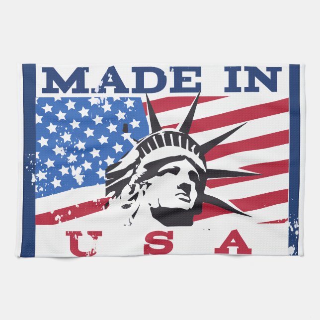 Amerikansk logotyp resaffisch kökshandduk (Horisontell)