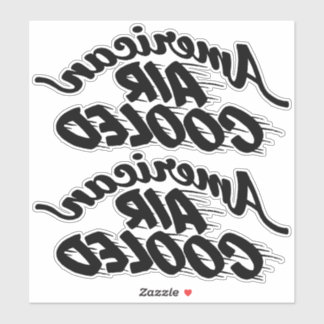 Amerikansk Luft-kyld korvair Lettering reverserad Klistermärken