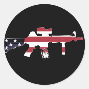 Amerikansk M4 Runt Klistermärke