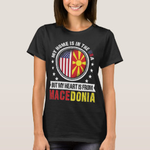 Amerikansk makedonsk Flagga Heart Makedonien Patri T Shirt