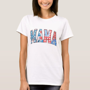 Amerikansk MAMMA 4 juli Patriotic Gift för Mamma T Shirt