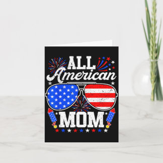Amerikansk mamma 4 juli solglasögon familj kort
