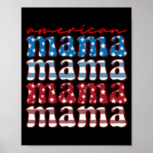Amerikansk mamma matchande familj 4 juli amerikans poster