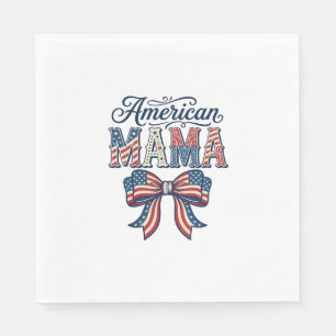 Amerikansk Mamma Patriotisk Båge Vintage 4 juli Sh Pappersservett