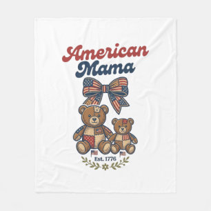 Amerikansk Mamma Patriotisk Björn Lapptäcke Vektor Fleecefilt