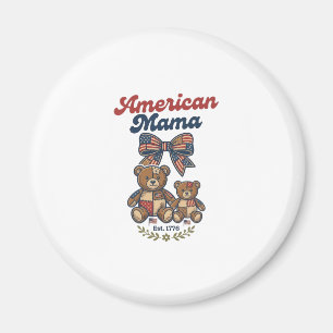 Amerikansk Mamma Patriotisk Björn Lapptäcke Vektor Magnet