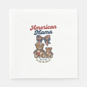Amerikansk Mamma Patriotisk Björn Lapptäcke Vektor Pappersservett