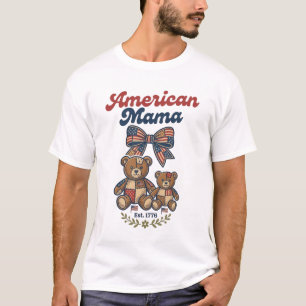 Amerikansk Mamma Patriotisk Björn Lapptäcke Vektor T Shirt