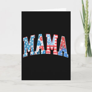 Amerikansk Mamma Patriotisk Röd Vit Blå Amerika 4e Kort