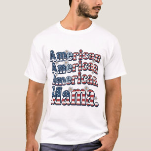 Amerikansk Mamma Patriotisk Vintage Gravyr T-Shirt