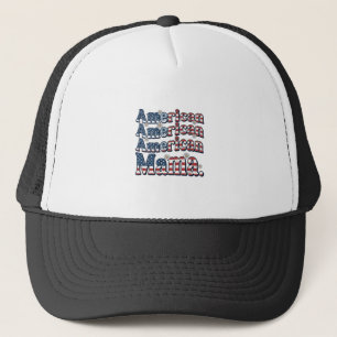 Amerikansk Mamma Patriotisk Vintage Gravyr T-Shirt Keps