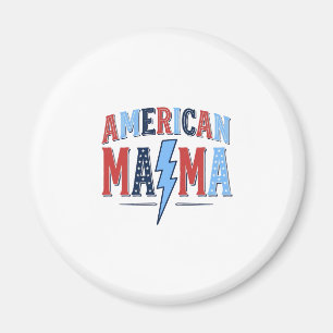 Amerikansk Mamma Patriotisk Vintage Gravyr T-Shirt Magnet