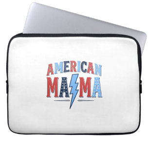Amerikansk Mamma Patriotisk Vintage Gravyr Tröja D Laptop Fodral