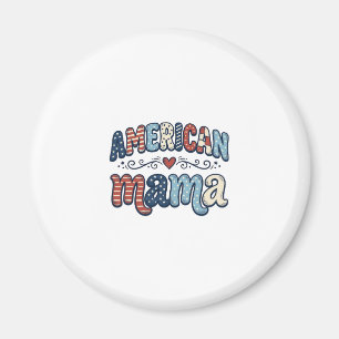 Amerikansk Mamma Patriotisk Vintage T-Shirt Design Magnet