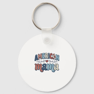 Amerikansk Mamma Patriotisk Vintage T-Shirt Design Nyckelring
