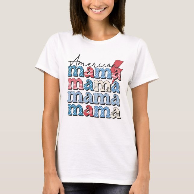 Amerikansk Mamma T Shirt (Framsida)