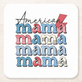 Amerikansk Mamma Underlägg Papper Kvadrat