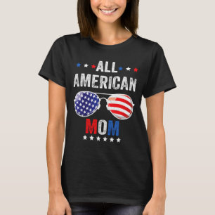 Amerikansk mamma usa flagga 4 juli solglasögon t shirt