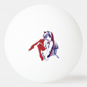 Amerikansk Manga Neko Catgirl Kawaii Anime Pingisboll