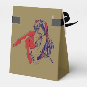 Amerikansk Manga Neko Catgirl Kawaii Anime Presentaskar