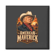 Amerikansk Maverick Western Porträtt Kvadrat